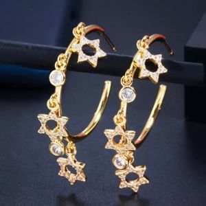 NEW hypoallergenic Star of David hoop earrings